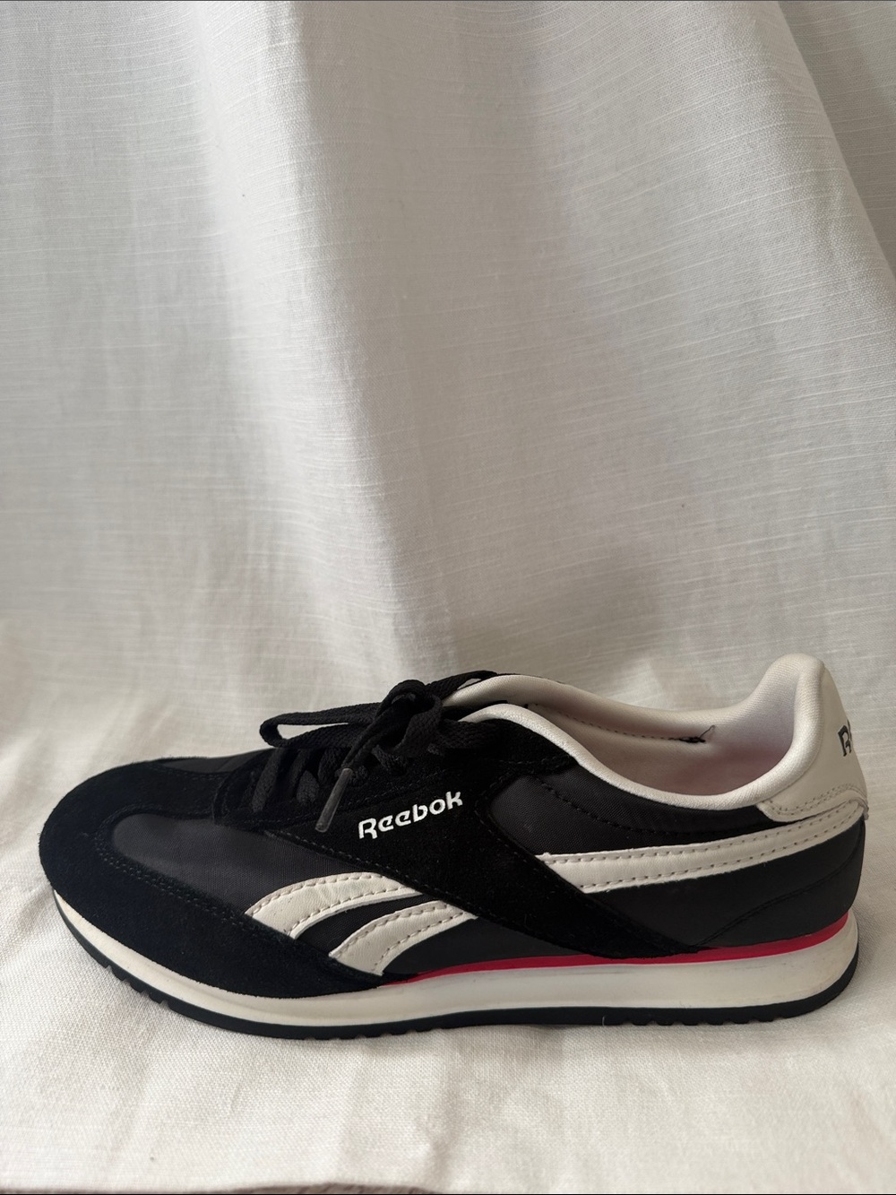 Reebok Women's Black, White & Red Retro Sneaker